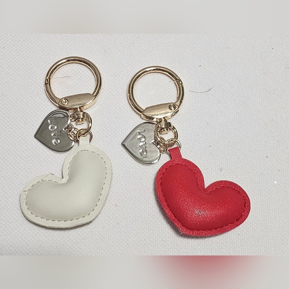 NEW Heart Keychain Select- Red‎ AND  White SPECIAL 2 FOR 8 Last One